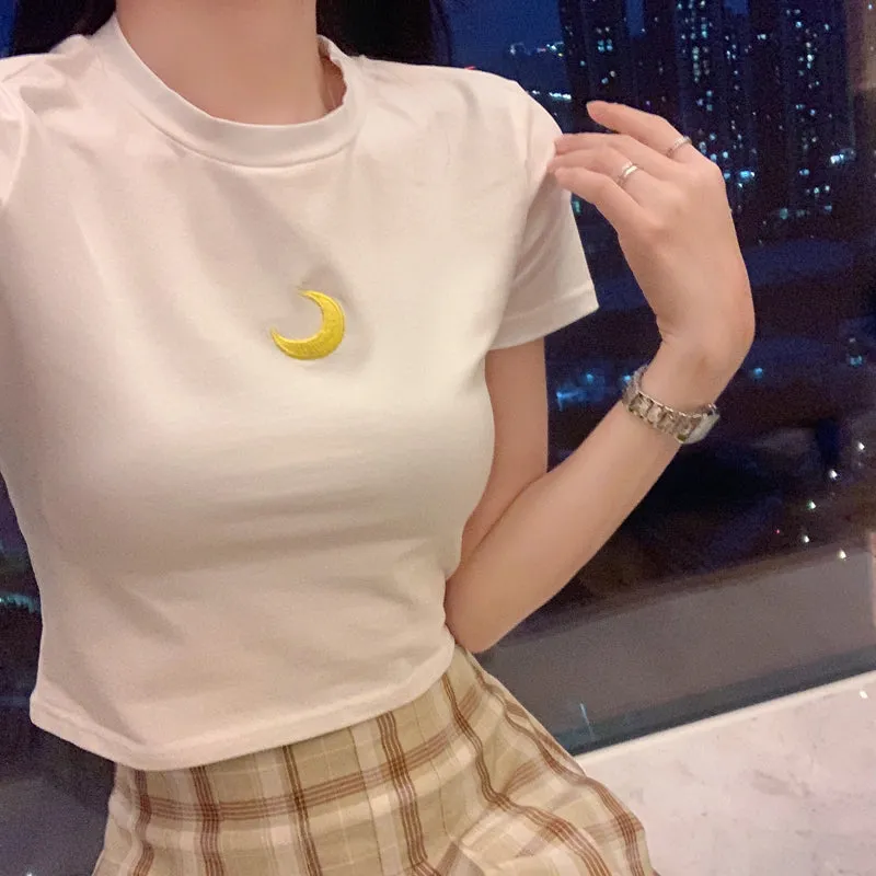 [ @peachgore._ ] “EMBROIDERED T-SHIRT   PLAID PLEATED SKIRT” TWO-PIECE W110803