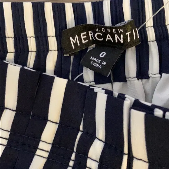 0 J. Crew Merchandile Navy Striped Pleated Skirt