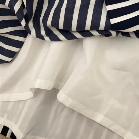 0 J. Crew Merchandile Navy Striped Pleated Skirt