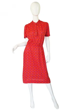 1970s Celine Bicycle Print Shirt Dress