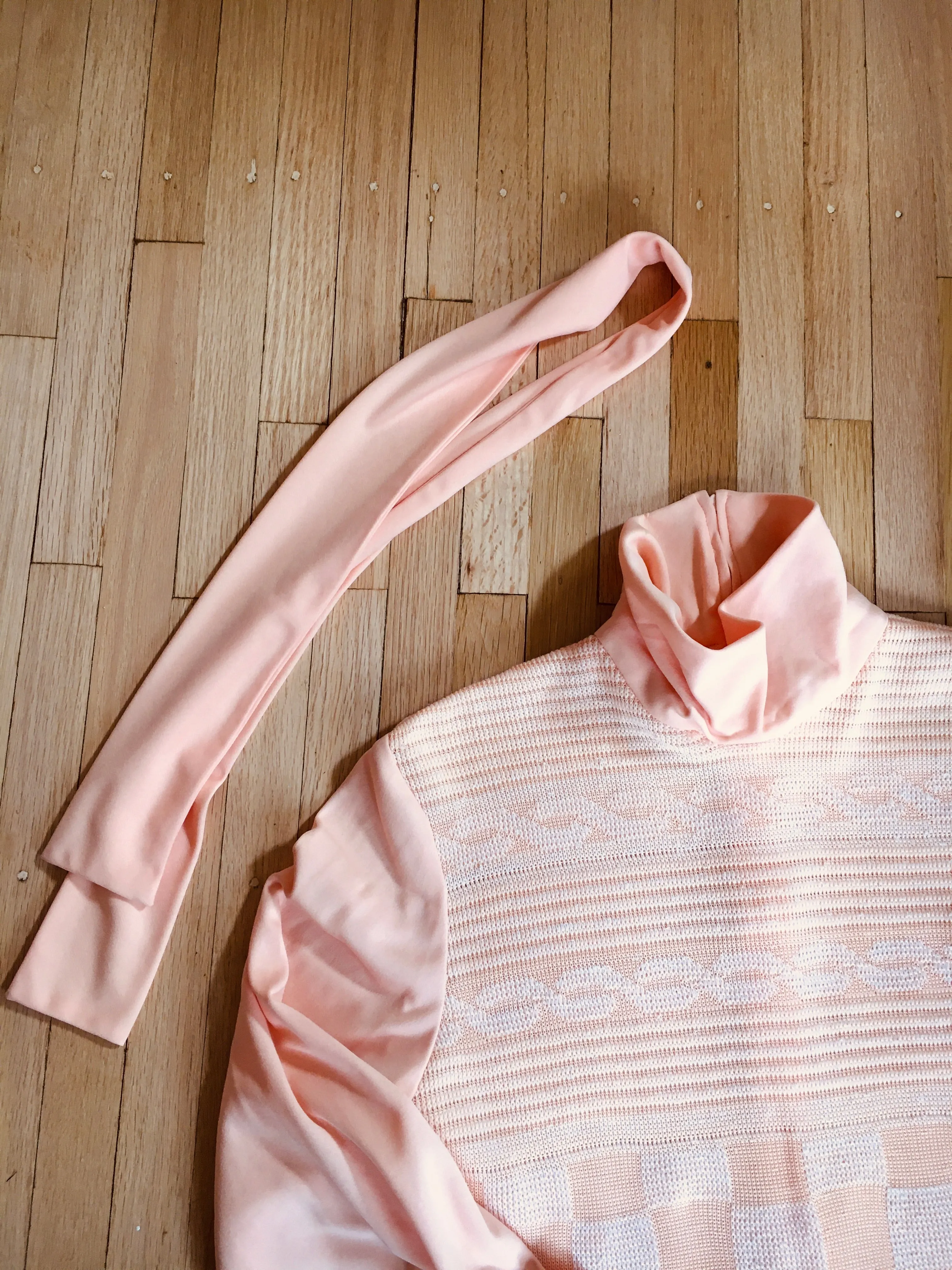 1970’s Salmon Colored Sweater Combo Dress