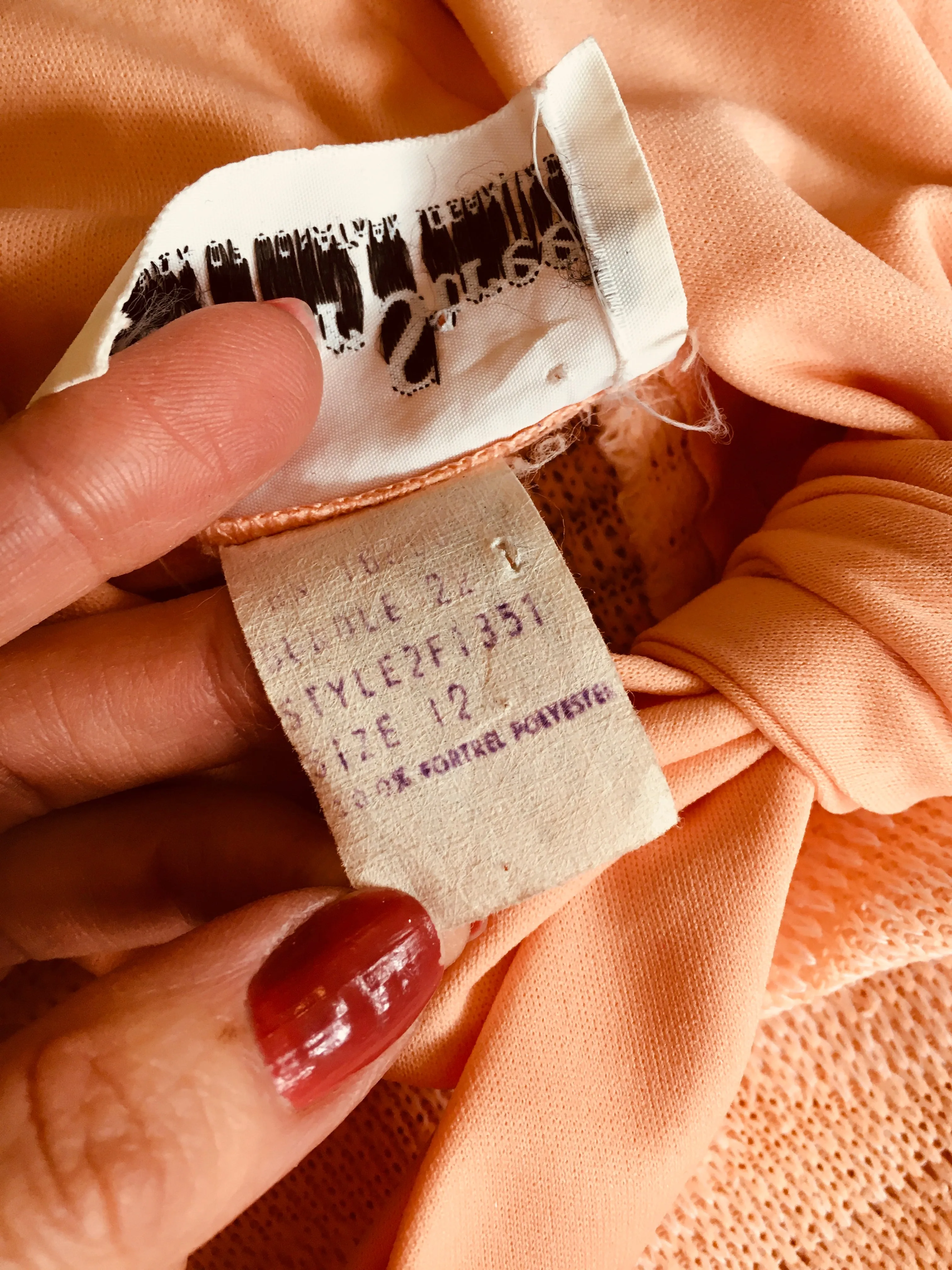 1970’s Salmon Colored Sweater Combo Dress