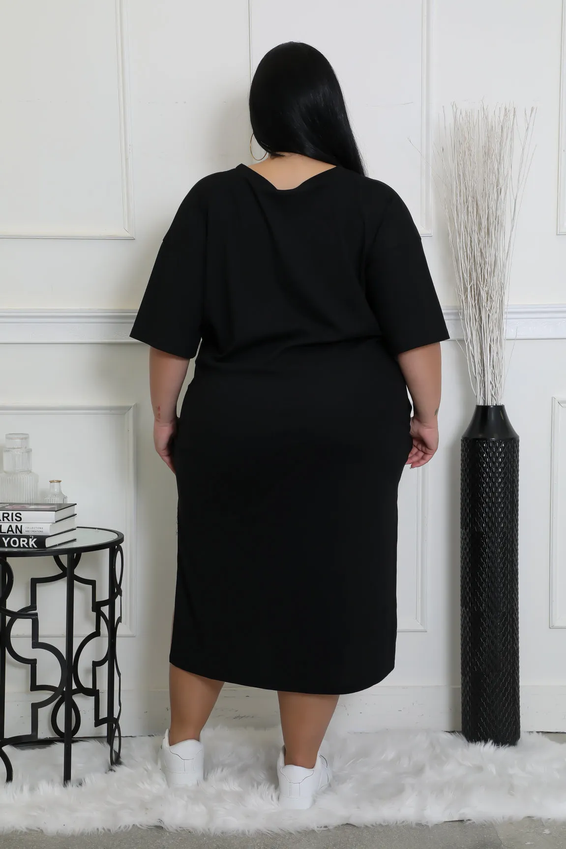 27777XP - HALF SLEEVE T SHIRT DRESS (PLUS)