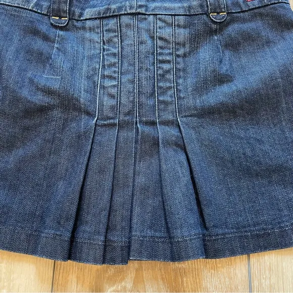 7 For All Man Kind Denim Skirt With Pleated Back