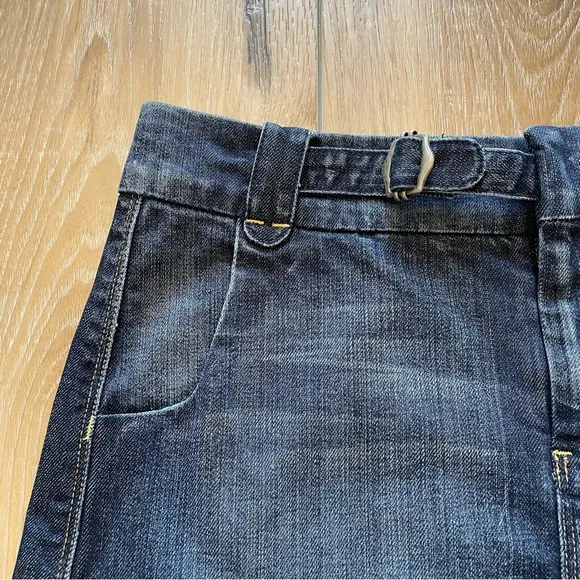 7 For All Man Kind Denim Skirt With Pleated Back