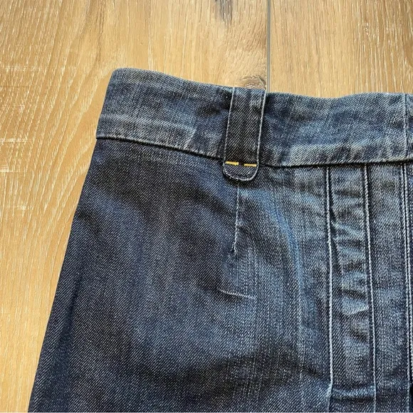 7 For All Man Kind Denim Skirt With Pleated Back