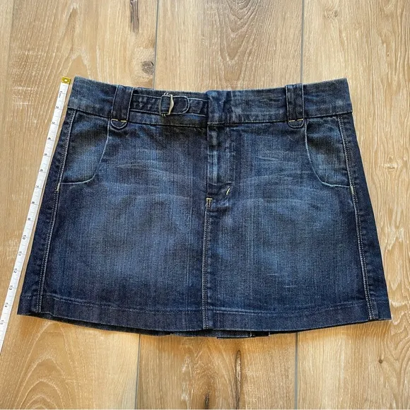 7 For All Man Kind Denim Skirt With Pleated Back