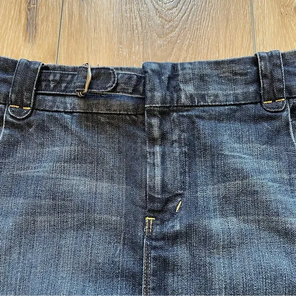 7 For All Man Kind Denim Skirt With Pleated Back