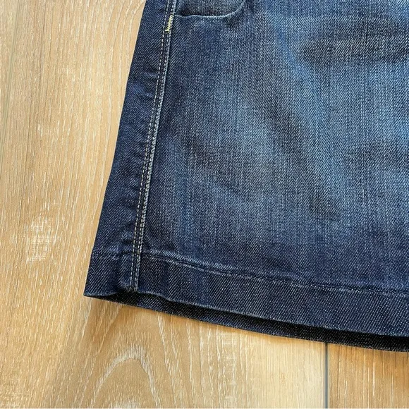 7 For All Man Kind Denim Skirt With Pleated Back