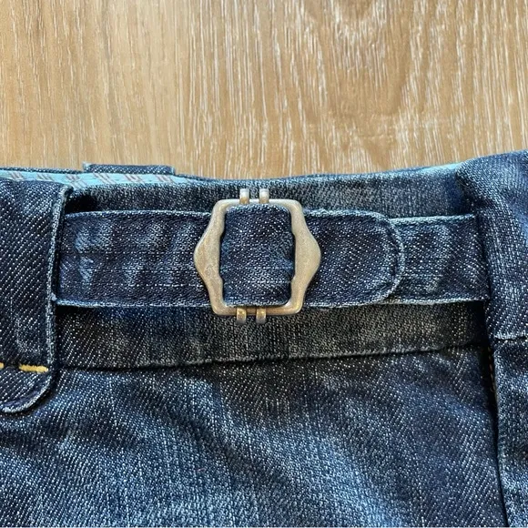 7 For All Man Kind Denim Skirt With Pleated Back