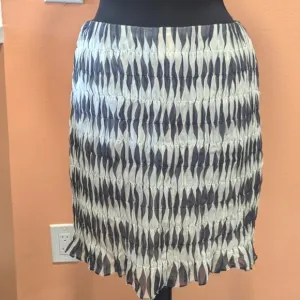 Akris 10 Silk Mini Skirt Boho Chic Textured Luxury Cream &amp; Gray Artsy Summer
