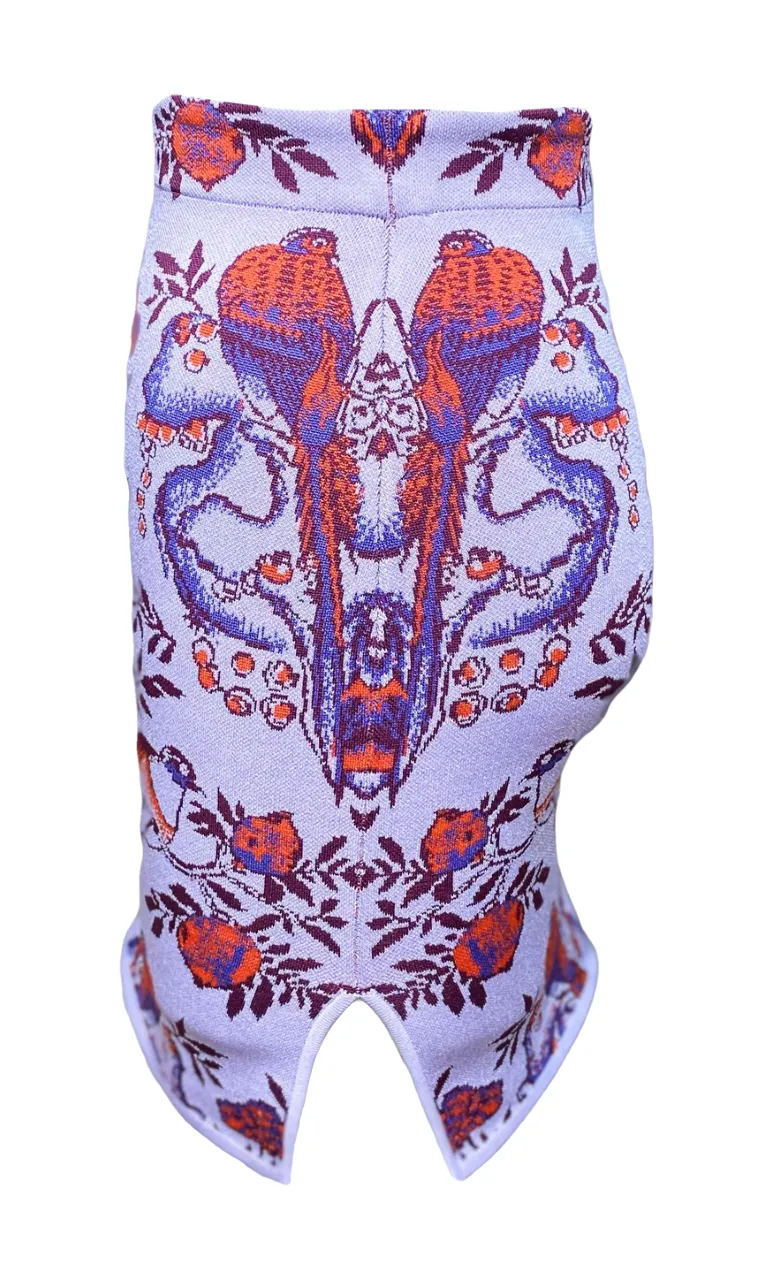 Alessia Bird Mini Skirt in Pastel Lilac