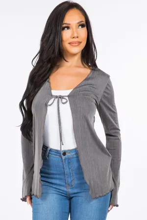 Alexa Tie-Front Lettuce Edge Top