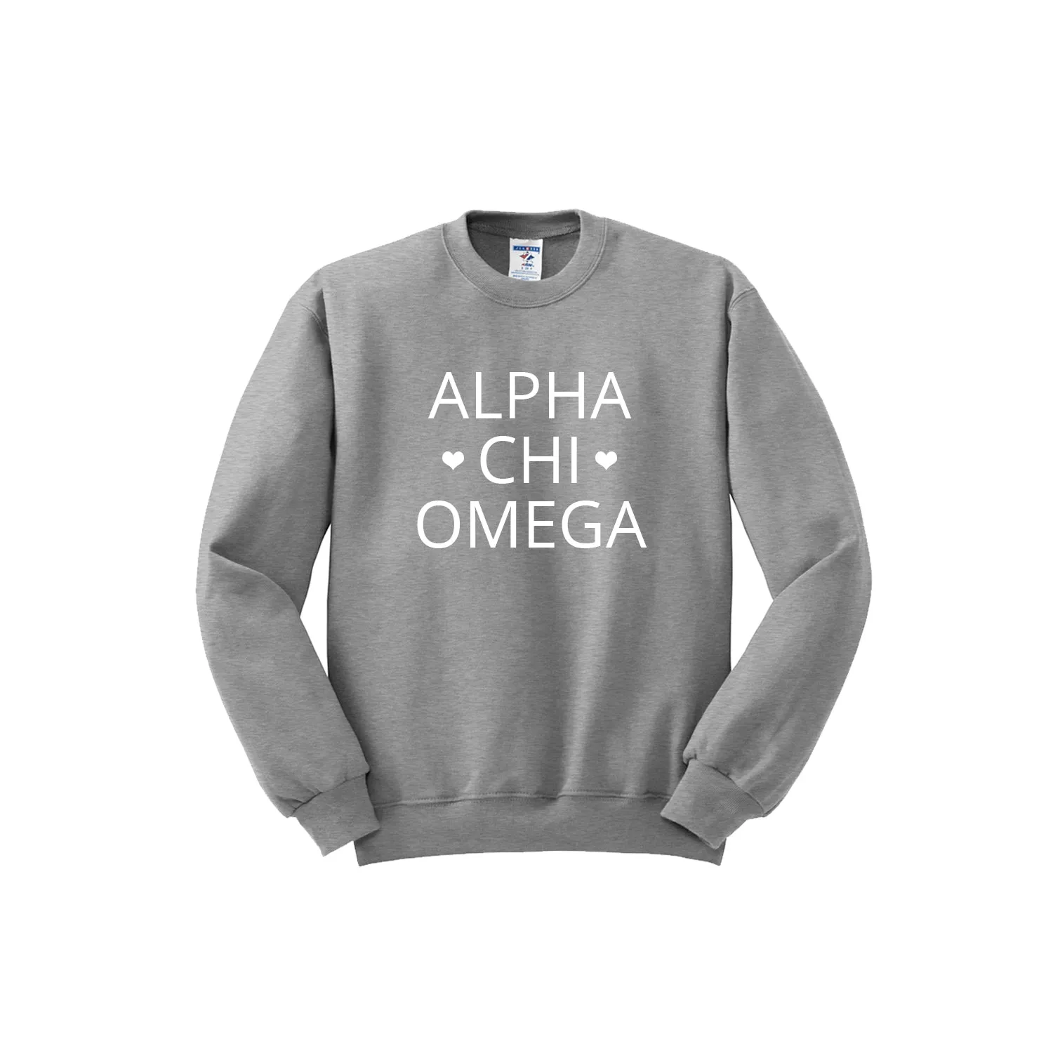 Alpha Chi Omega Crewneck Sweatshirt - Hearts