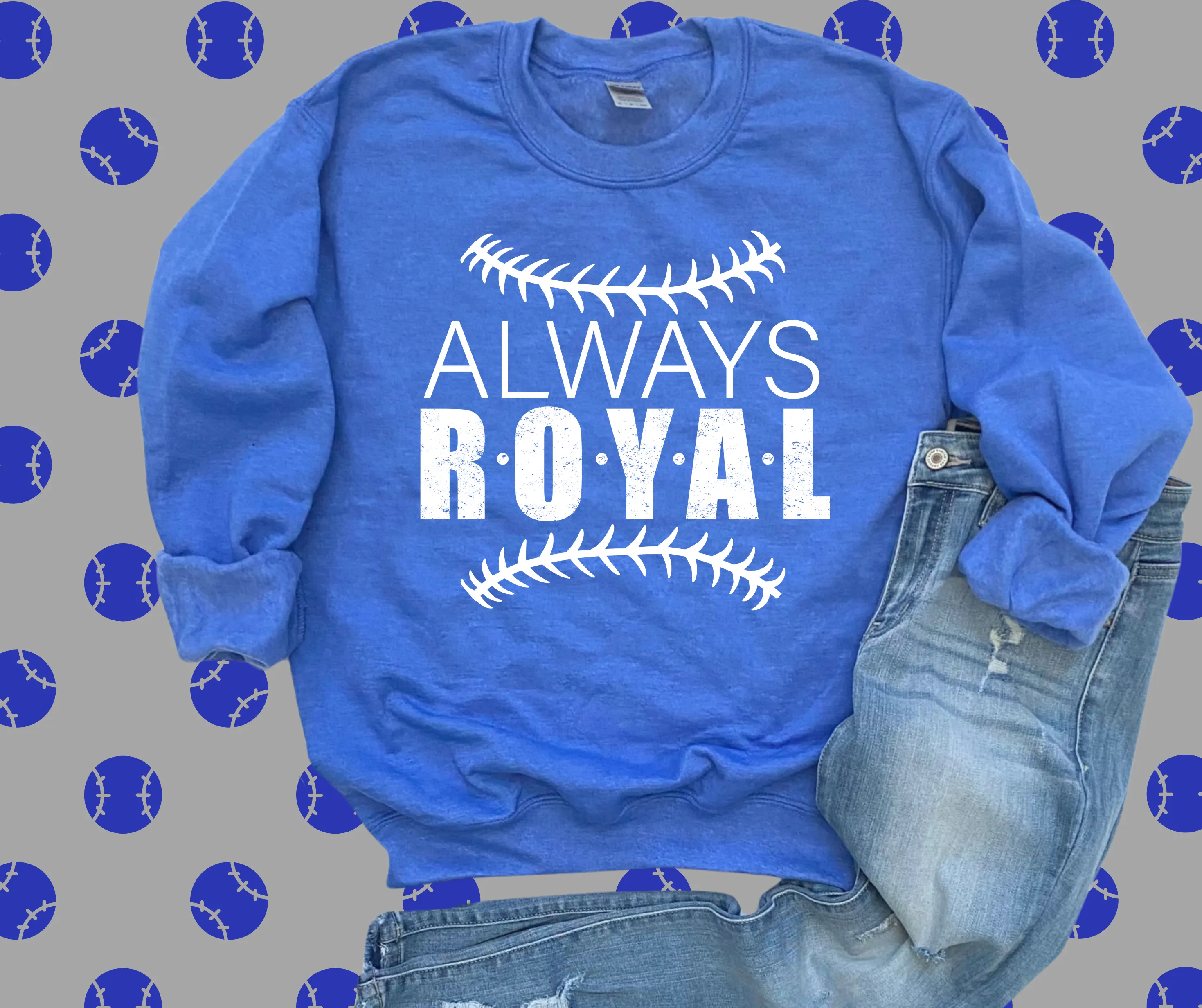 Always Royal Heather Blue Graphic Sweatshirt