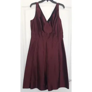 Ann Taylor Vintage Burgundy Silk Taffeta Dress Size 10 Cocktails Festive Holiday