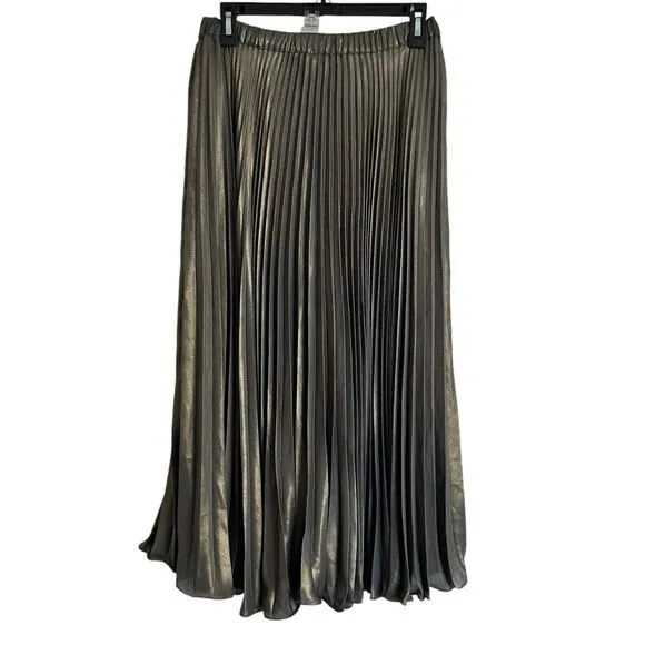 Anthropologie 2 Piece Pleated Metallic Skirt Set size US 8