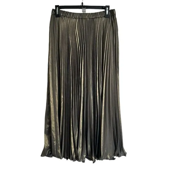 Anthropologie 2 Piece Pleated Metallic Skirt Set size US 8