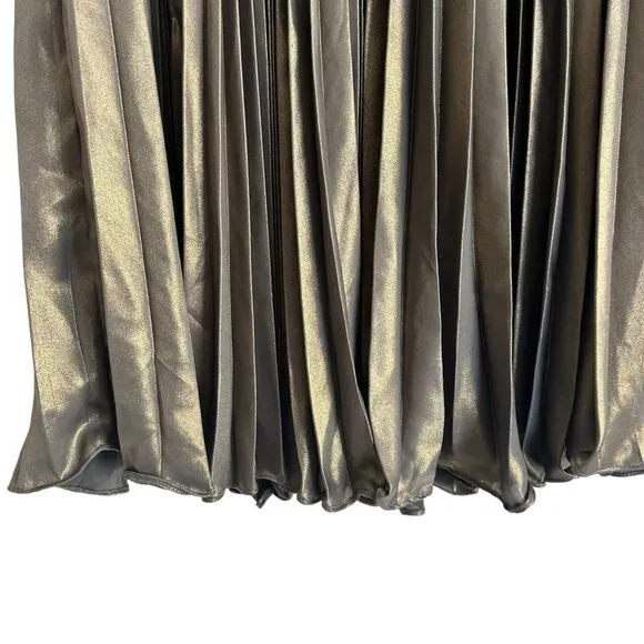 Anthropologie 2 Piece Pleated Metallic Skirt Set size US 8