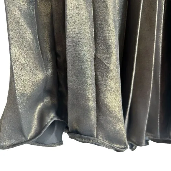 Anthropologie 2 Piece Pleated Metallic Skirt Set size US 8