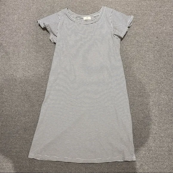 Anthropologie Flutter-Sleeved Tee Dress in Blue Motif (XS)