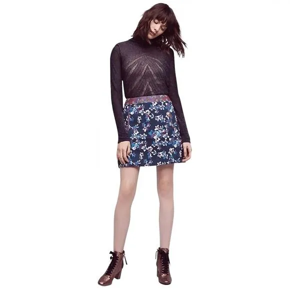 Anthropologie Maeve Cardana floral brocade skirt size 16