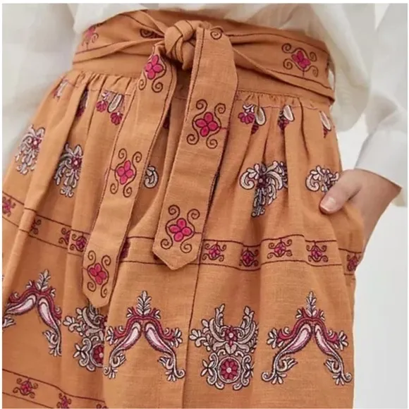 Anthropologie Meghan Embroidered Mini Skirt Women’s 4