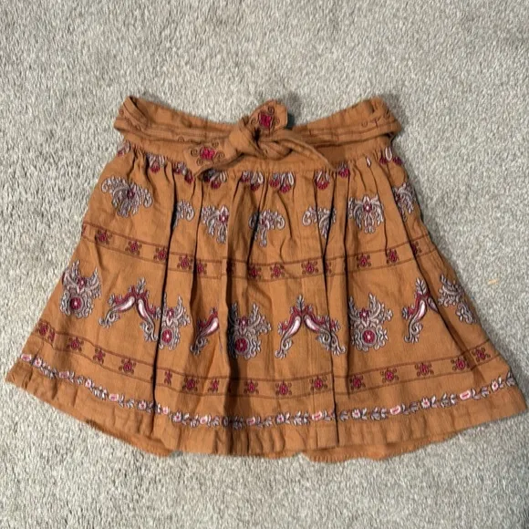 Anthropologie Meghan Embroidered Mini Skirt Women’s 4