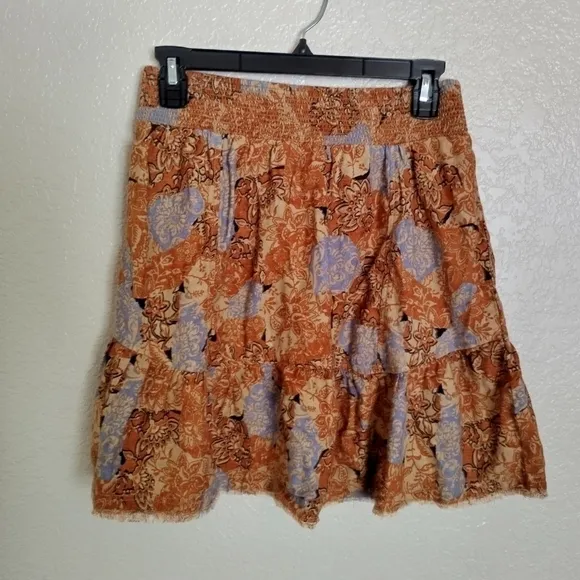 Anthropologie Pilcro Flounced Mini Skirt Sz Xs