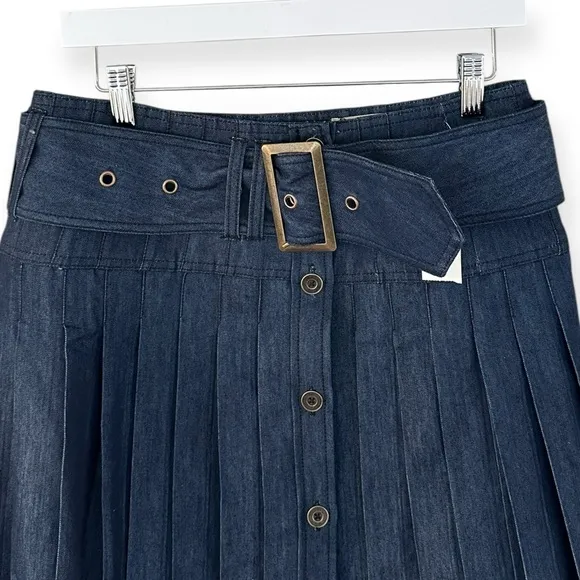 Anthropologie | Pilcro • Low-Slung Pleated Midi Skirt