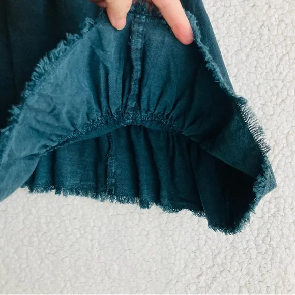Anthropologie Pilcro Women’s teal Amora Ruffled Mini Skirt, Sz M