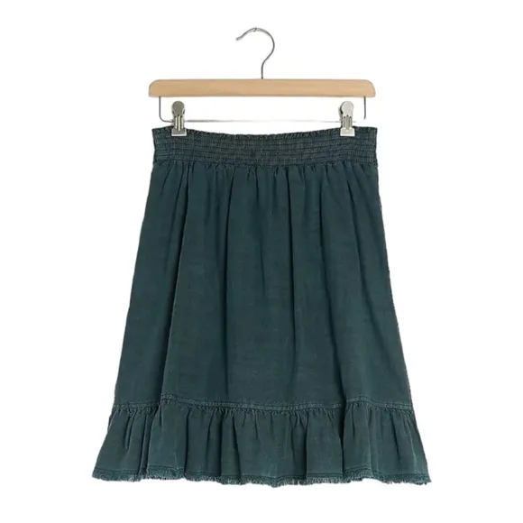 Anthropologie Pilcro Women’s teal Amora Ruffled Mini Skirt, Sz M