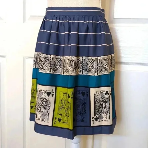 Anthropologie Pinochle Playing card Skirt