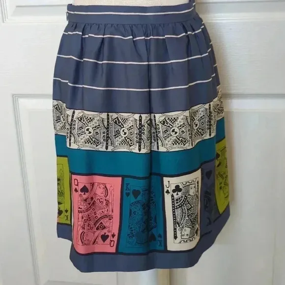 Anthropologie Pinochle Playing card Skirt