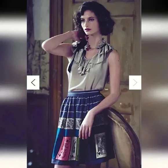 Anthropologie Pinochle Playing card Skirt