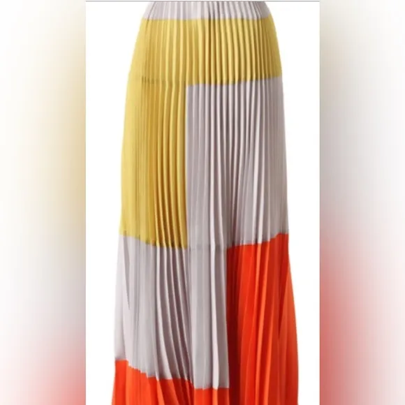 Anthropologie Tabitha Field Of Vision Colorblock Maxi Skirt sz 10