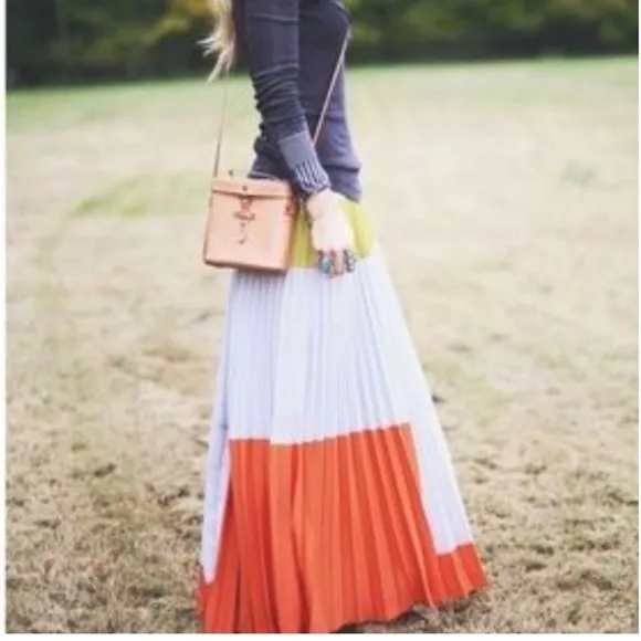 Anthropologie Tabitha Field Of Vision Colorblock Maxi Skirt sz 10