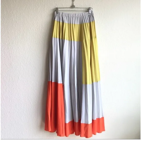 Anthropologie Tabitha Field Of Vision Colorblock Maxi Skirt sz 10