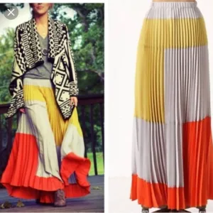 Anthropologie Tabitha Field Of Vision Colorblock Maxi Skirt sz 10