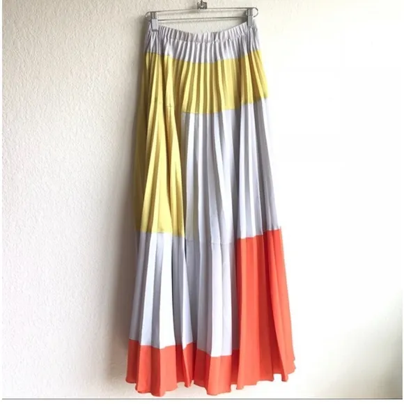 Anthropologie Tabitha Field Of Vision Colorblock Maxi Skirt sz 10
