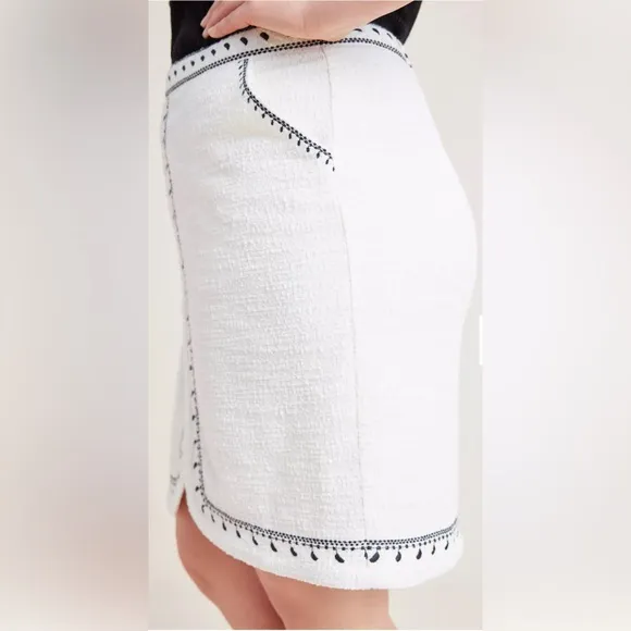 Anthropologie x Dolan‎ Left Coast Tulley Embroidered Textured Mini Skirt Size 2X