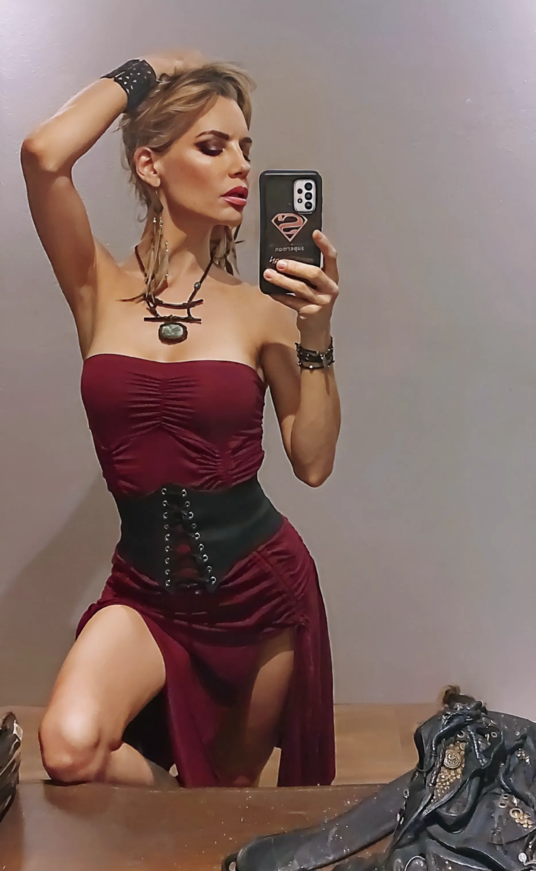 Athena Dress/Skirt (Deep Red or Black)