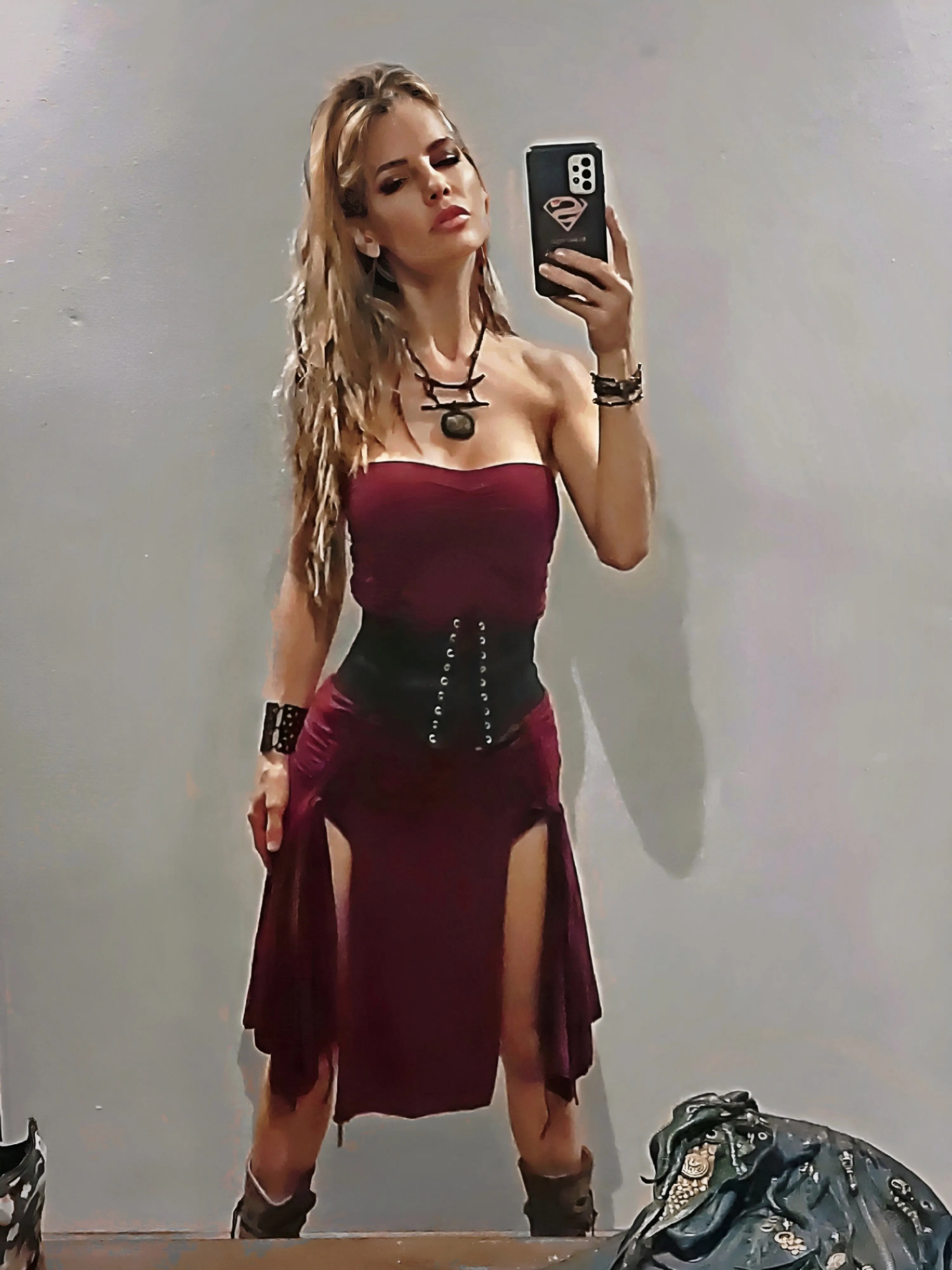 Athena Dress/Skirt (Deep Red or Black)