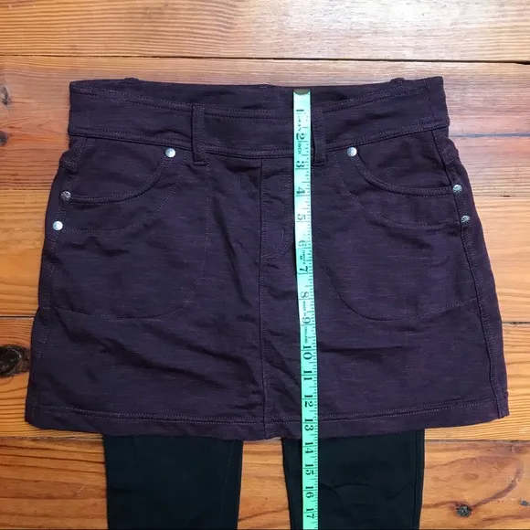 Athleta Maroon Black Skirt Leggings Combo, EUC XST
