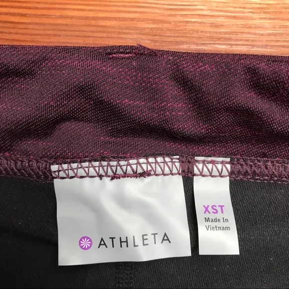 Athleta Maroon Black Skirt Leggings Combo, EUC XST