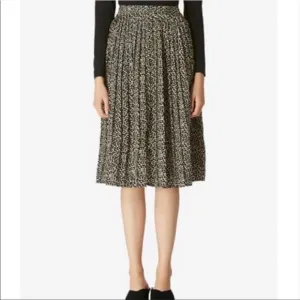 Avec Les Filles Pleated Midi Skirt in Speckled Black NWOT