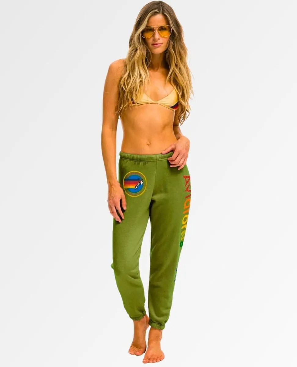 Aviator Nation Rainbow Sweatpants Jungle Green