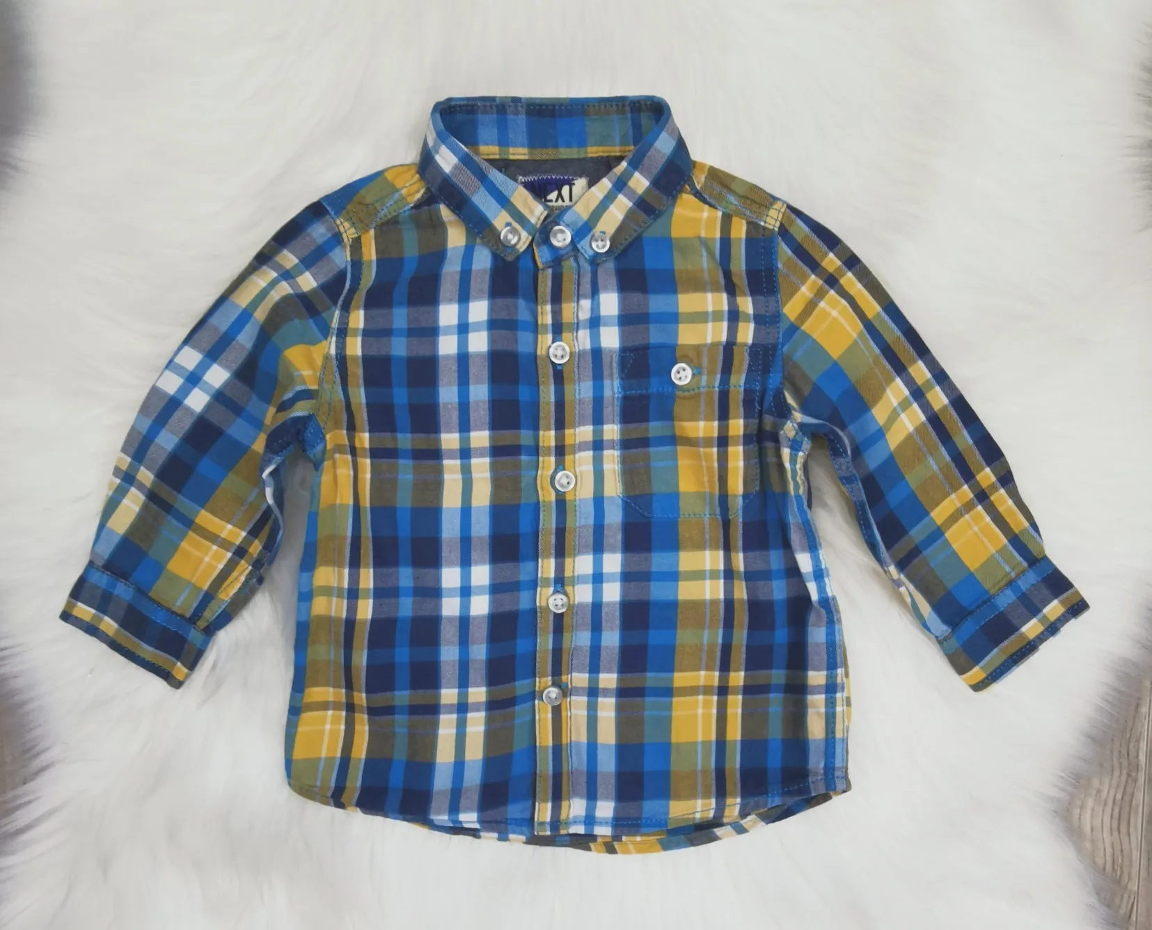 BABY BOY SIZE 12/18 MONTHS - NEXT 82, Long-sleeve Dress Shirt EUC B34