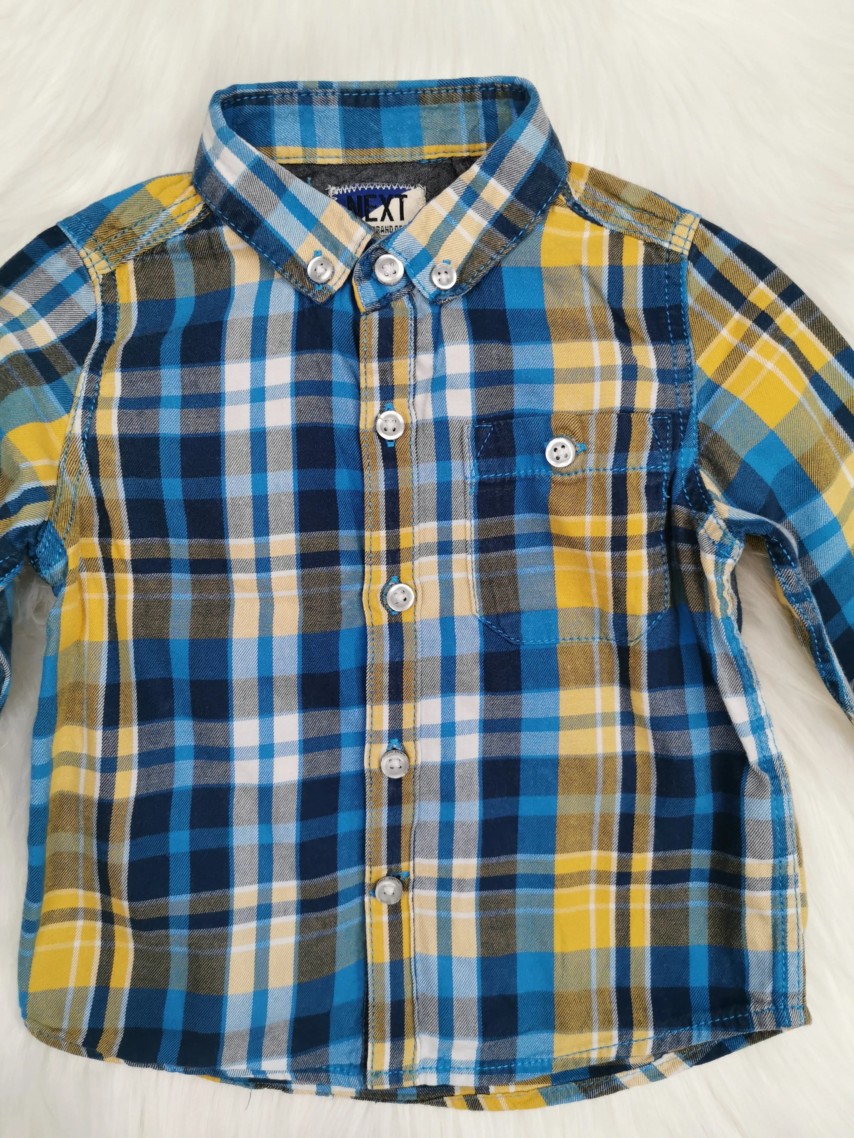 BABY BOY SIZE 12/18 MONTHS - NEXT 82, Long-sleeve Dress Shirt EUC B34