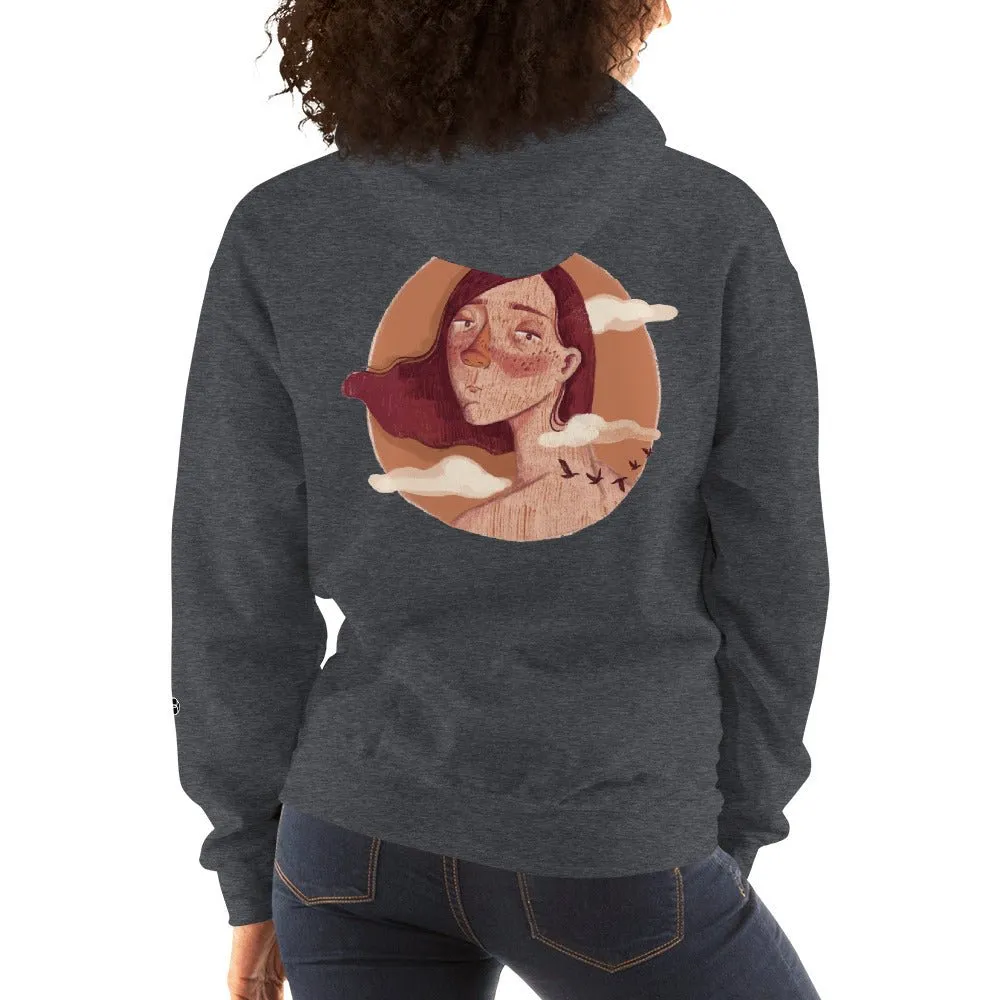 Back Printed Fleece Hoodie for Women DREAM